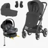 Cybex TALOS S Lux Duovogn inkl. Beemoo Route i-Size Autostol Baby & ISOFIX Base, Moon Black/Mineral Grey