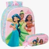 Disney Princess 3D Rygsæk 8,5L & Penalhus, Blå/Pink