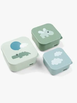 Done By Deer Happy Clouds Snack Boxes 3-pak, Grøn