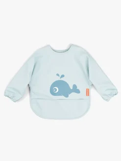 Done By Deer Langærmet Hagesmæk med Lomme Wally, Blue