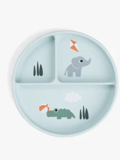 Done By Deer Playground Stick & Stay  Opdelt Silikonetallerken, Blue