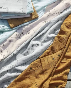 Done By Deer Stofble Sea Friends 120x120 2-pak, Grey