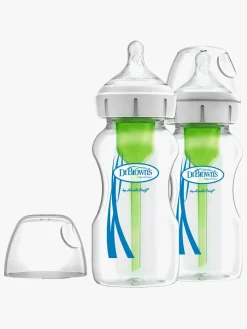Dr. Brown's Option+ Bred Hals Glasflaske 270 ml 2-pak