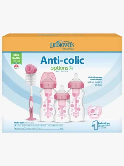 Dr. Brown's Wide Neck Options+ Gavesæt, Pink