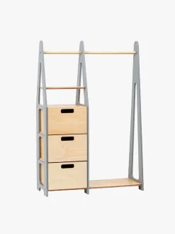 Duck Woodworks Knagerække med Skuffer, Grå