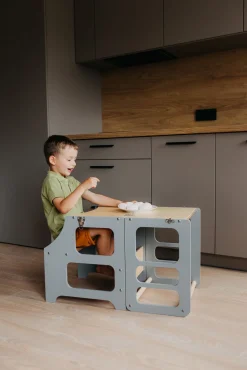 Duck Woodworks Sammenklappeligt Læringstårn, Grå