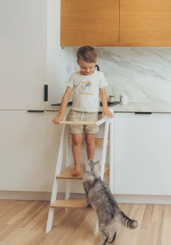 Duck Woodworks Sammenklappeligt Læringstårn, Hvid