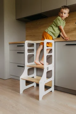 Duck Woodworks Sammenklappeligt Læringstårn, Hvid