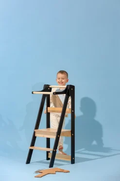 Duck Woodworks Sammenklappeligt Læringstårn, Sort