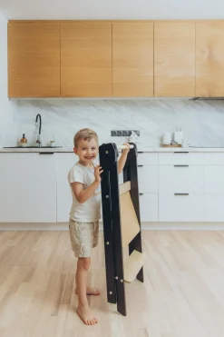 Duck Woodworks Sammenklappeligt Læringstårn, Sort