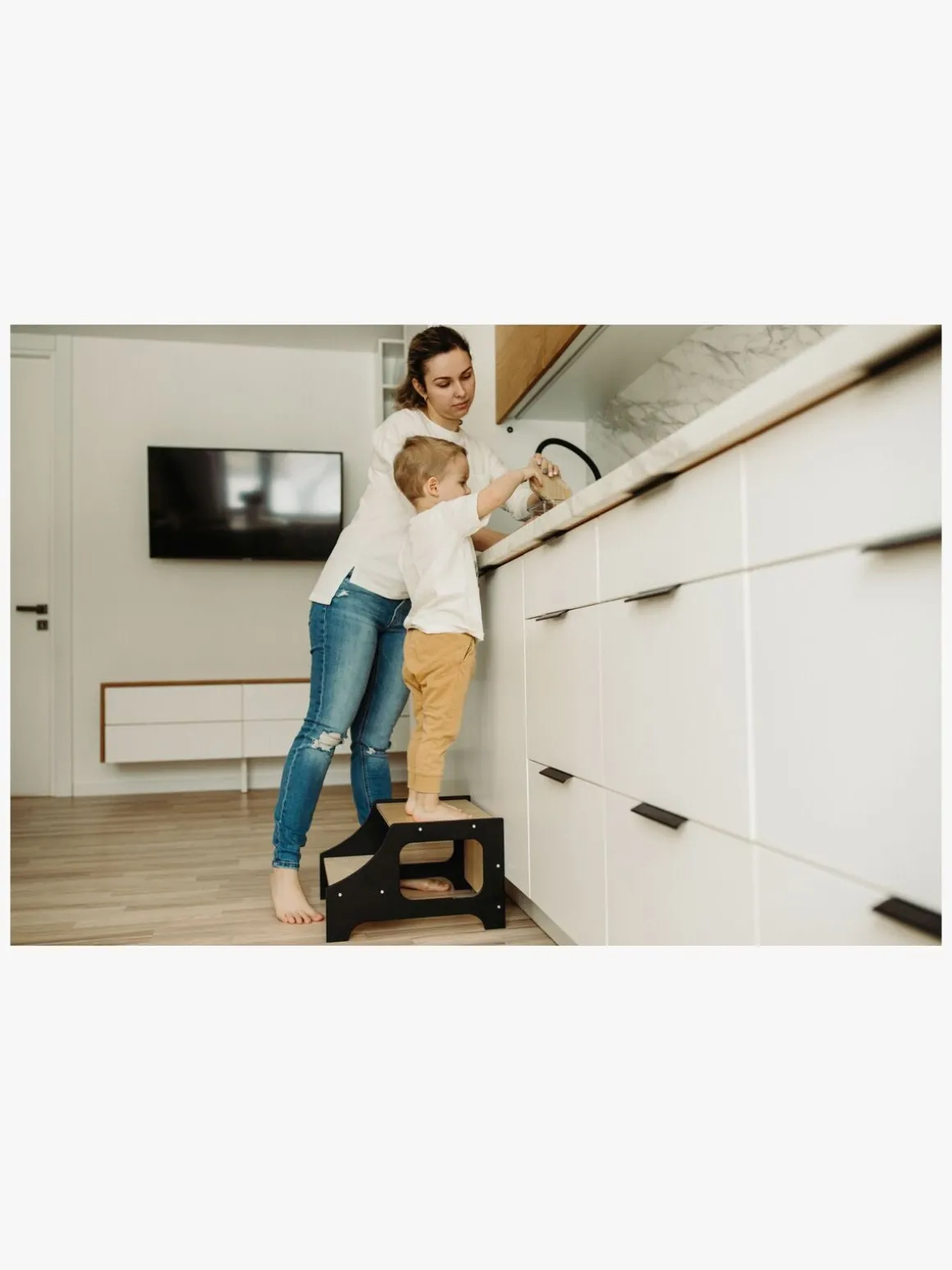 Duck Woodworks Skammel, Sort