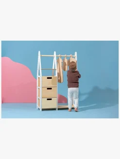 Duck Woodworks Tøjstativ med Skuffer, Hvid