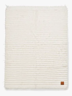 Elodie Furry Knit Tæppe, Vanilla White