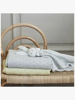 Elodie  Pointelle-strikket Tæppe 100x75, Bermuda Blue