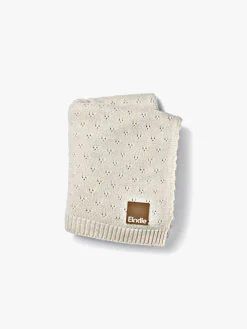 Elodie  Pointelle-strikket Tæppe 100x75, Creamy White
