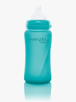 Everyday Baby Varmeindikator Sutteflaske Glas 240 ml, Turkis