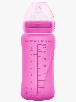Everyday Baby Varmeindikator Sutteflaske Glas 240 ml, Cerise