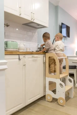 Family-scl Bil Læringstårn, Hvid/Natur