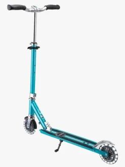 Globber Flow Element Lights Chrome Finish Løbehjul, Aqua Blue