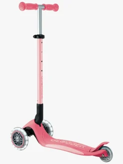 Globber Primo Sammenklappelig Plus Lights V2 Trehjulet Løbehjul, Coral Pink