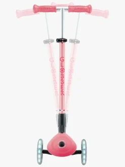 Globber Primo Sammenklappelig Plus Lights V2 Trehjulet Løbehjul, Coral Pink