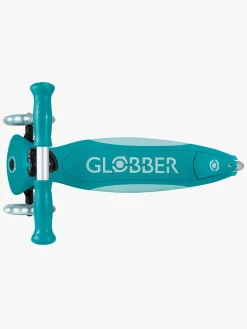 Globber Primo Sammenklappelig Plus Lights V2 Trehjulet Løbehjul, Aqua blå