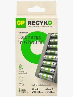 GP Batterier Recyko E821 8-Slot Charger, 4 AA + 4 AAA