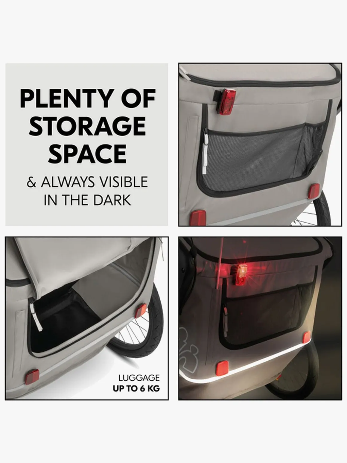 Hauck Bike N Walk Cykelanhænger, Light Grey