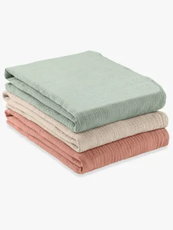 Hauck Cuddle N Clean Tæppe/ Stofble i Musselin 3-pak, Sage/Beige/Cork