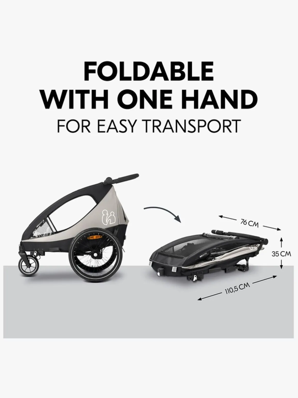 Hauck Dryk Duo Plus Cykelanhænger, Black