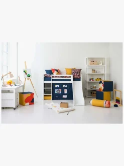 Hoppekids ECO Dream Halvhøj Seng med Rutsjebane og Stige 90x200, Hvid