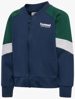 Hummel Loose Block Mini Full-Zip Trøje, Dress Blues