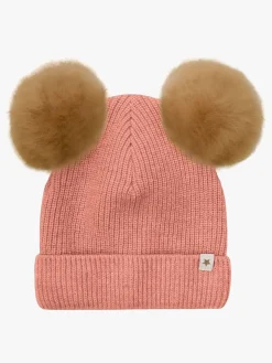 Huttelihut Hue Merinould med Pomponer Alpaka, Burlwood