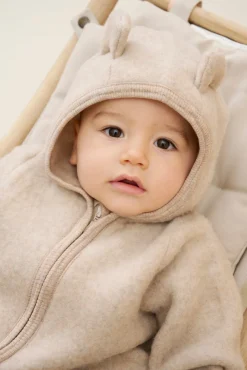 Huttelihut Ulddragt med Ører, Camel Melange