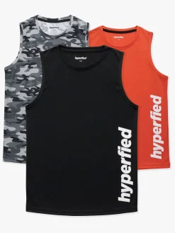 Hyperfied Bounce Tank Top 3-pak, Black/Camo Black/Koi