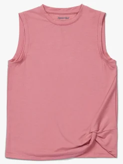 Hyperfied Jersey Knot Tank Top, Blush
