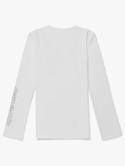 Hyperfied Jersey Logo Long Sleeve Top, Snow White