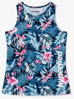 Hyperfied Split Tank Top 3-pak, Black/White/Tropical Flower