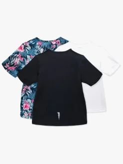 Hyperfied Wave T-Shirt 3-pak, Black/White/Tropical Flower