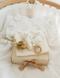 Jabadabado Bunny Tæppe Gavesæt, Hvid