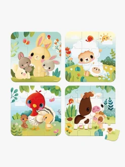 Janod Bondegårdsdyr Puslespil med Progressiv Sværhedsgrad 4-i-1 43 Brikker