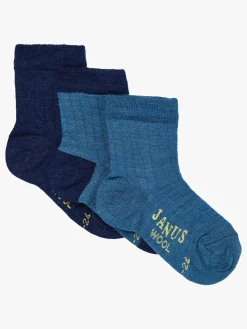 Janus Uldstrømper Merinoblanding 3-pak, Lyseblå