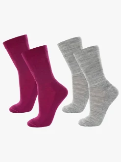 Janus Uldstrømper Merinomix 2-pak, Dark purple