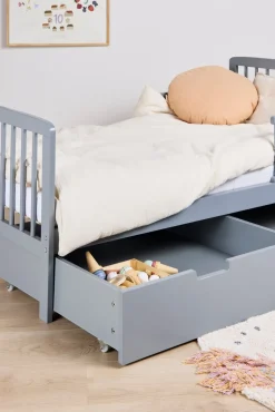 JLY HEAVEN Juniorseng MEYA inkl Sengeopbevaring & Madras 70x140, Mørkegrå