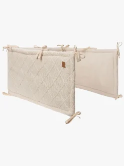 Jollein  Strikket Sengerand Ternet Mønster 180x30, Oatmeal