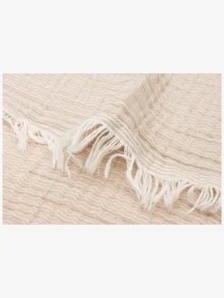 Jollein Tæppe/ Stofble i Musselin Fringe, Biscuit