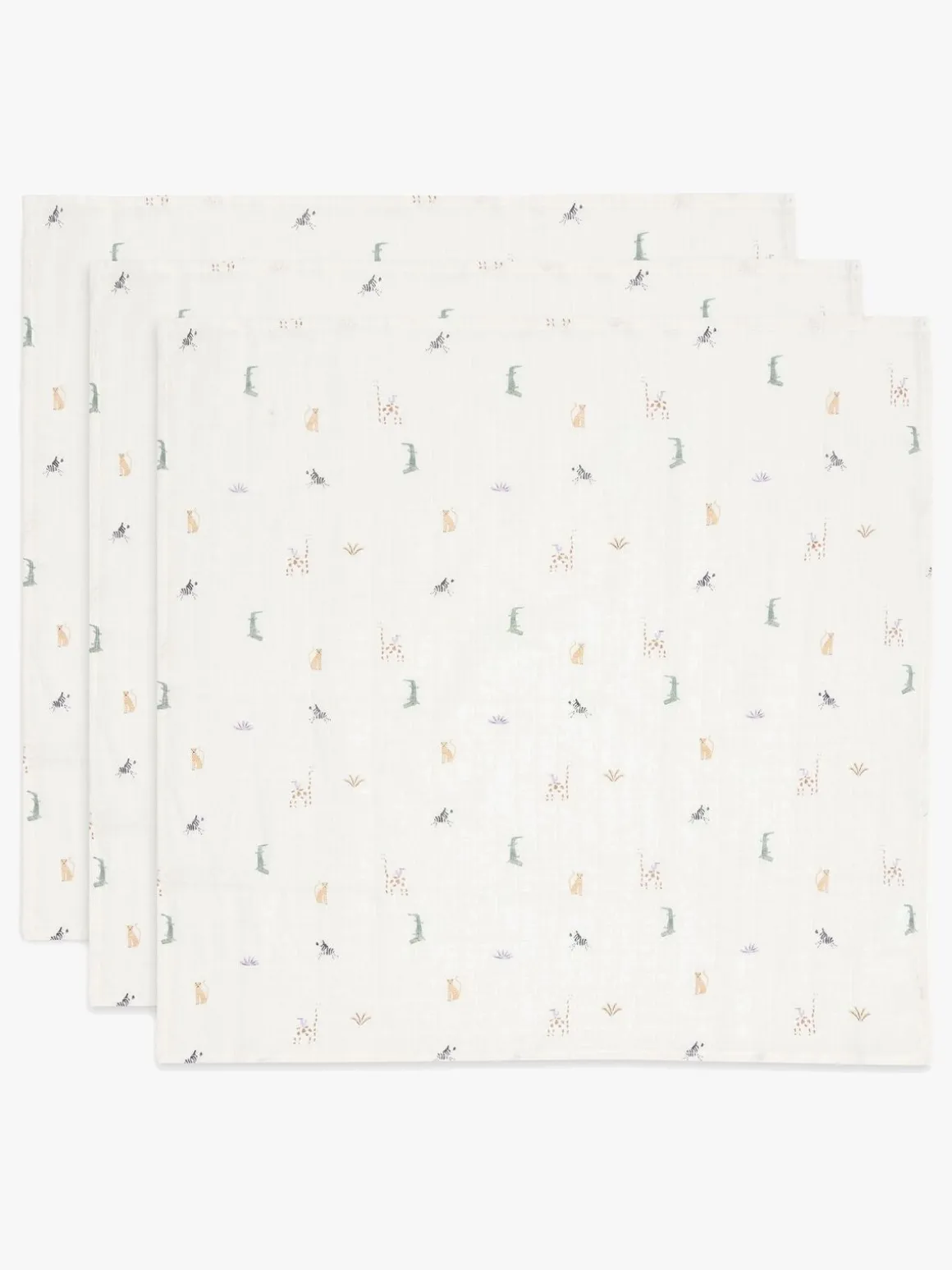 Jollein Tæppe/ Stofble i Musselin 3-pak, Jungle Jambo