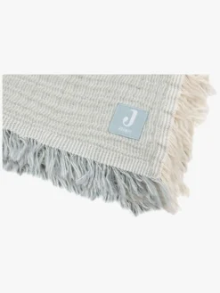 Jollein Tæppe/ Stofble i Musselin Fringe, Sea Green