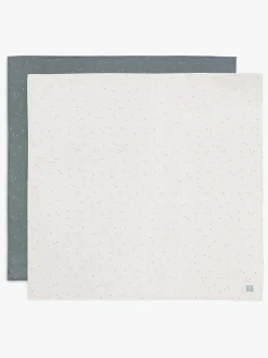 Jollein Tæpper/ Stofbleer i Musselin Twinkling 2-pak, Off white/Sea green