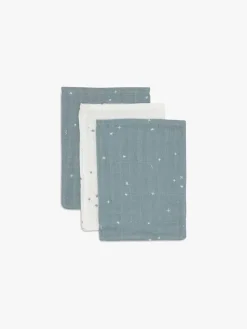 Jollein Vaskeklude Twinkling Musselin 3-pak, Sea Green